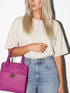 Celine Paris Vintage Pink Leather Handbag